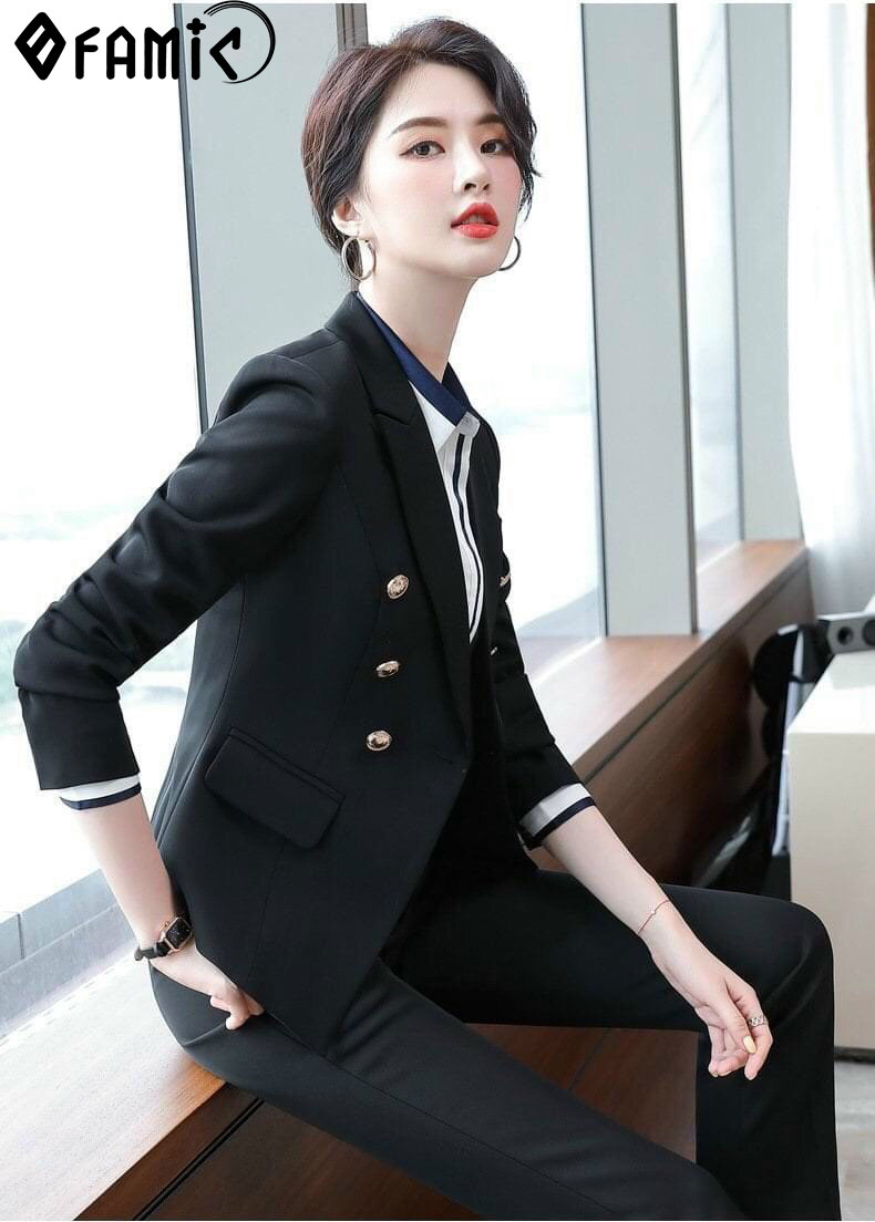 Áo vest nữ áo khoác vest blazer nữ trơn trắng đen dáng ôm 2 túi cơi trước  IFY Design FS202A  MixASale